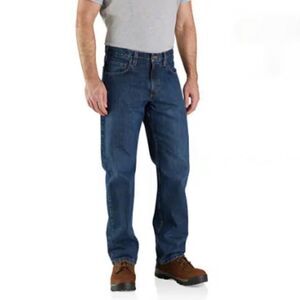 Carhartt Blue Denim Relaxed Fit Work Jeans, 36/32